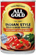 All Gold Indian Style Peeled and Diced Tomatoes (410g ) (Kosher)